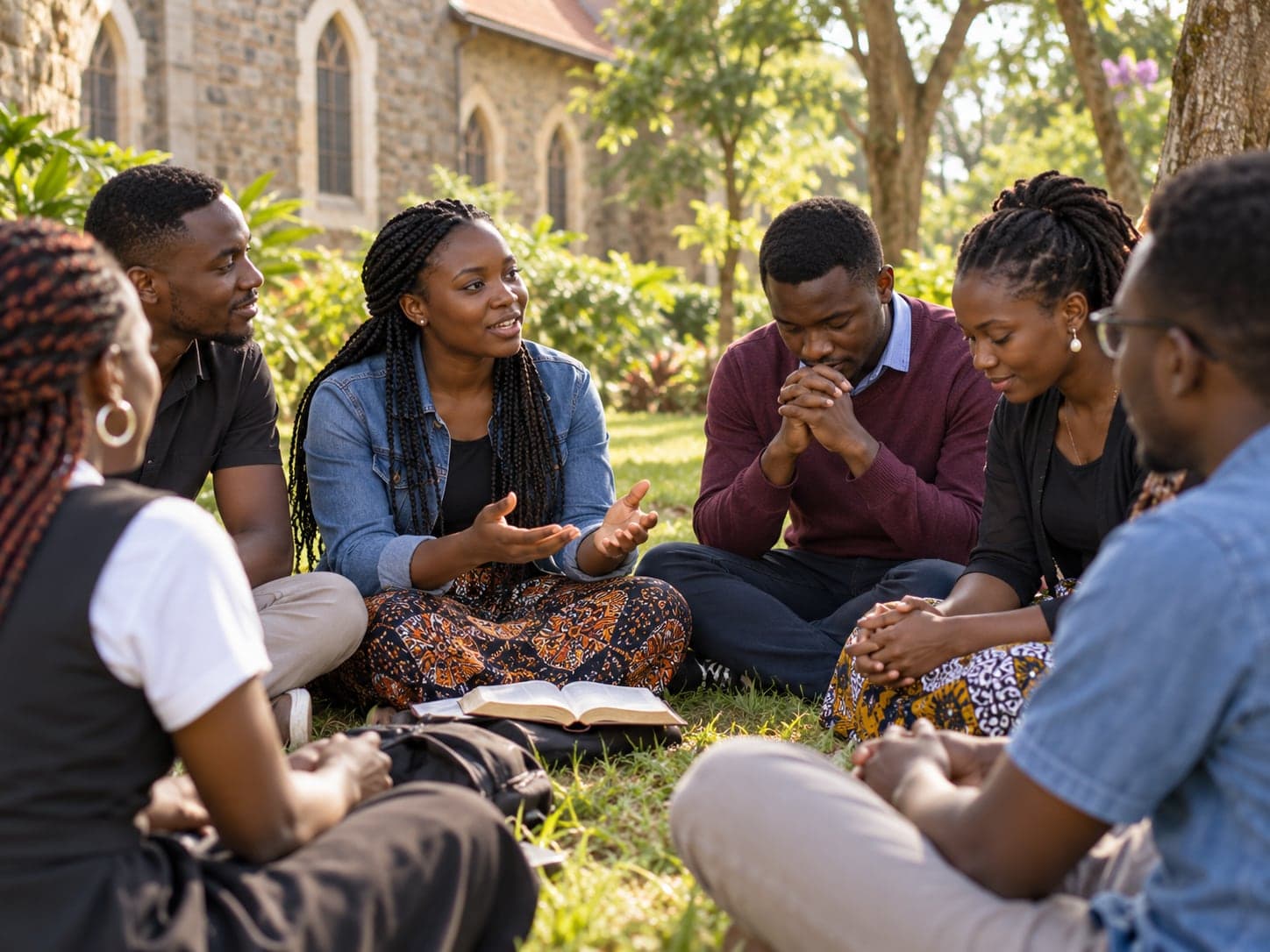 Demonstration photograph of Kenyan young adults in an Anglican youth fellowship circle